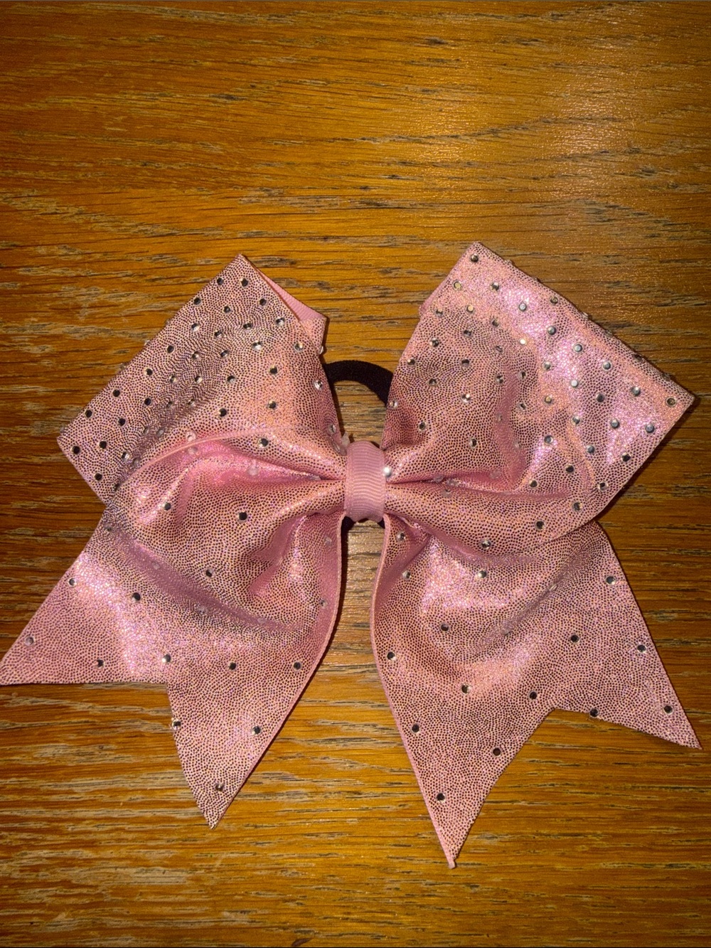 Girls Pink Sparkle Dance Bow Hair Tie